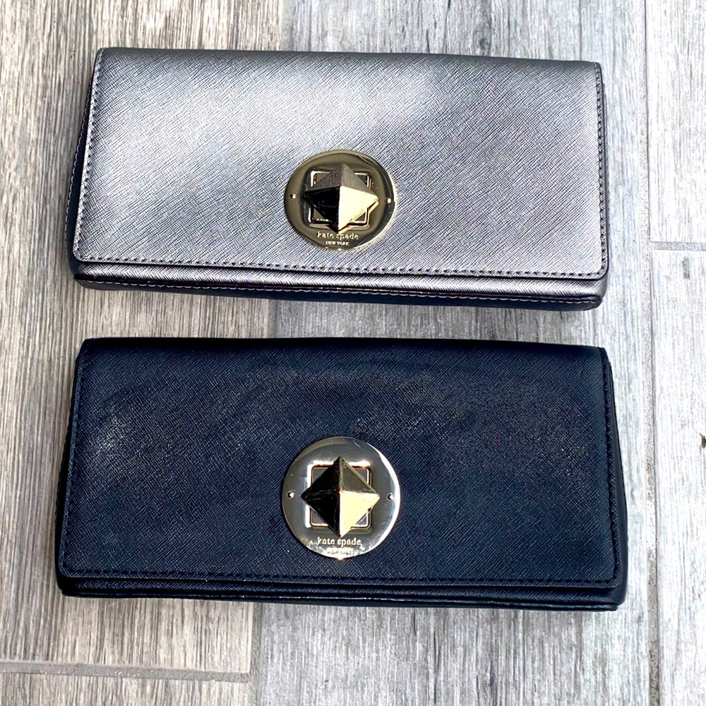 🩶🩶EUC SILVER METALLIC KATE SPADE clutch 🩶🩶